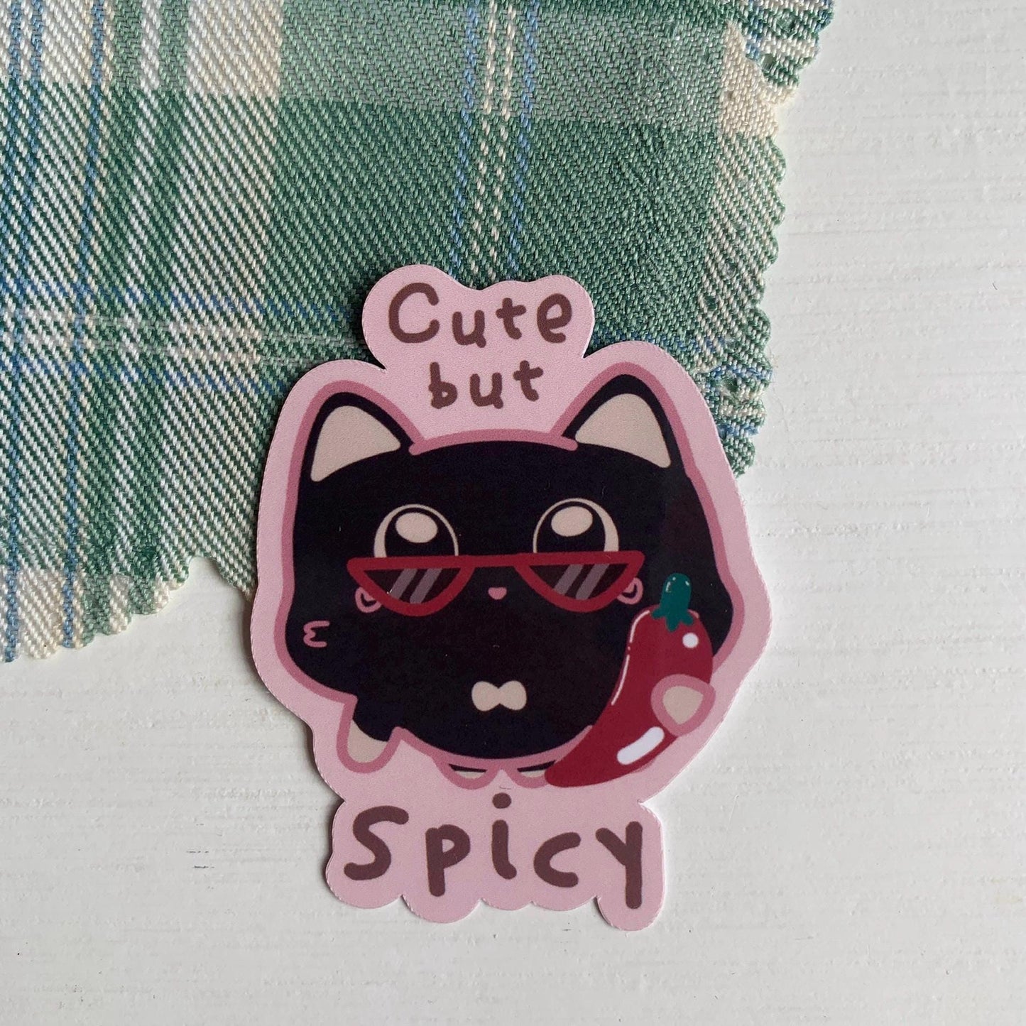 Cute But Spicy Waterproof Vinyl Sticker