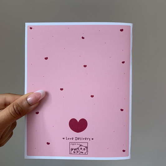 Black and Orange Cat Cute Romantic Card