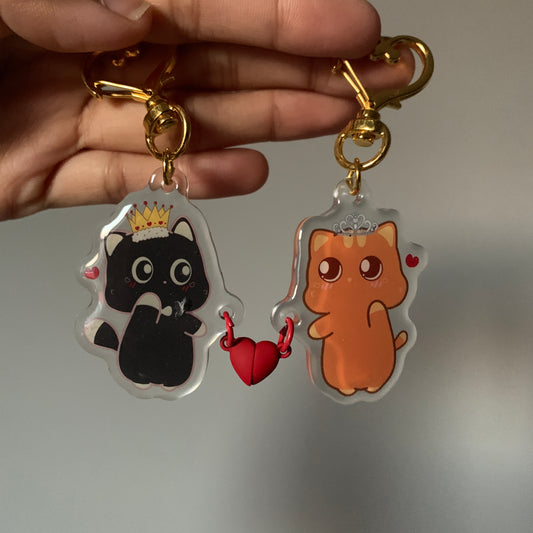 Fairytale Matching Heart Magnetic Keychain