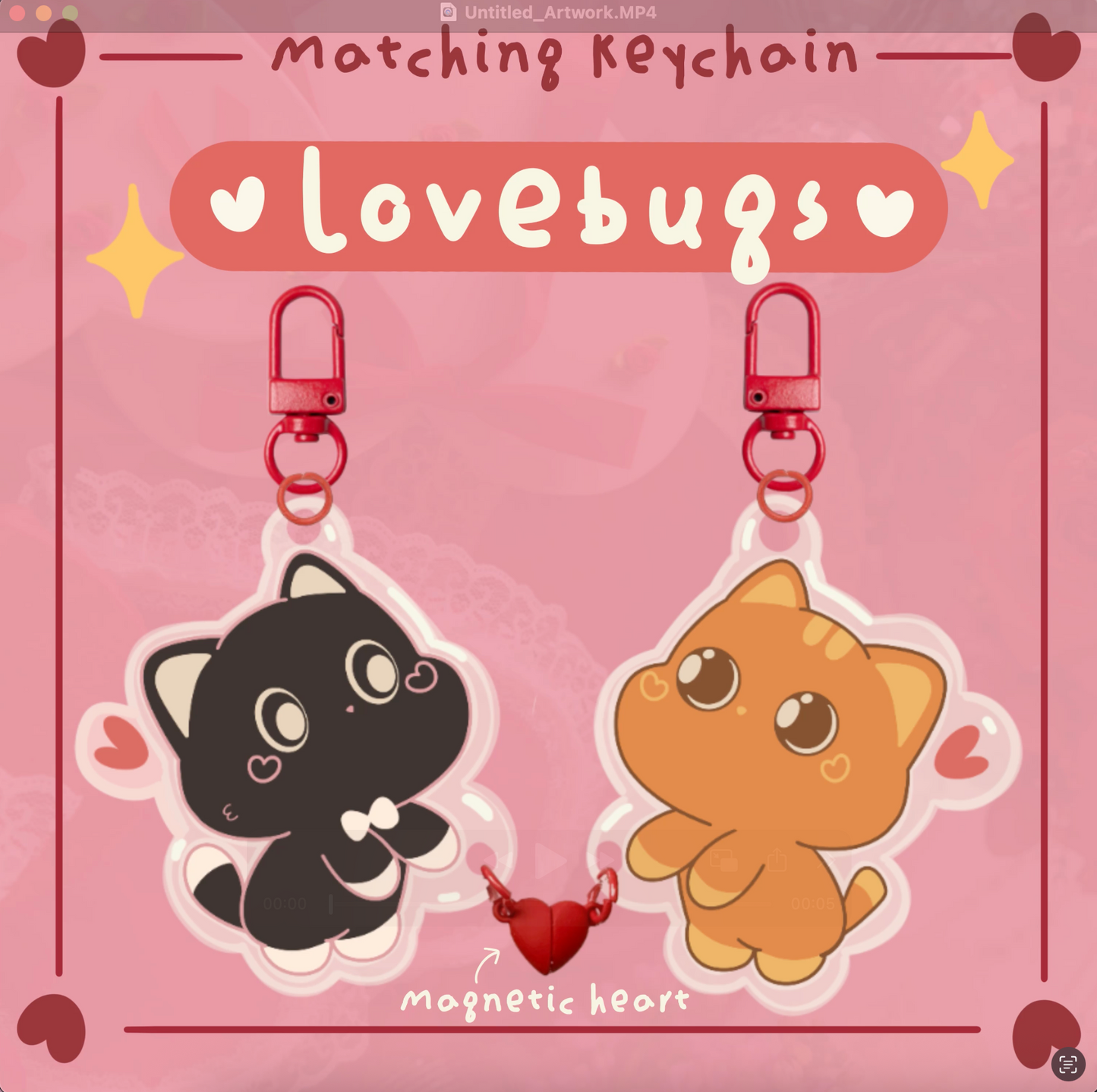 Lovebugs ๐ Matching Magnetic Heart Keychain
