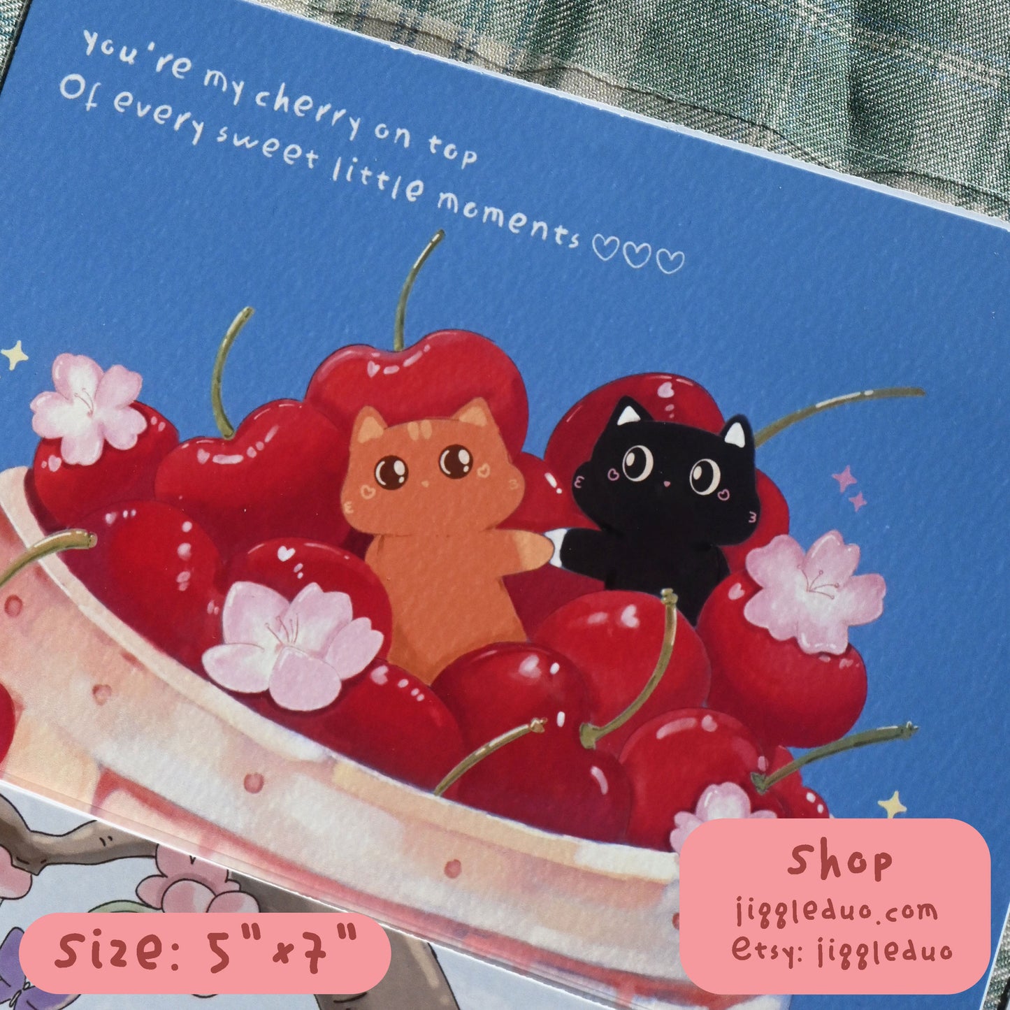 Cherry on Top (🍒˘◡˘🍒) - Art Print, 5"x7"