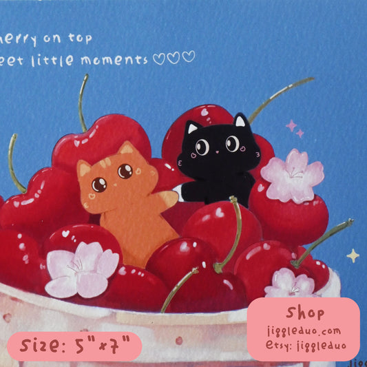 Cherry on Top (🍒˘◡˘🍒) - Art Print, 5"x7"