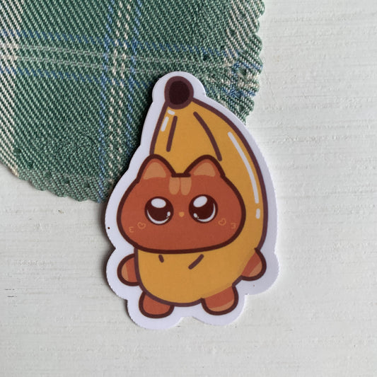 Banana Cat Waterproof Vinyl Sticker for Cat Lovers