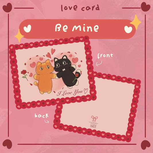 Be Mine - 'I Love You' Blank Card