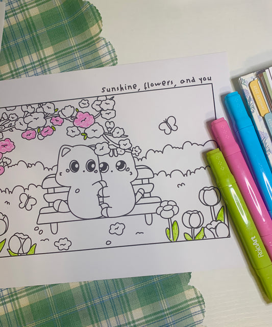 Free Cozy Spring Date Coloring & Activity Sheets
