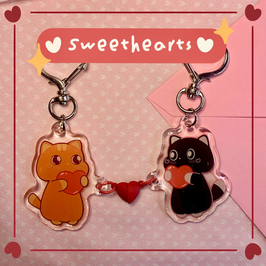 Sweethearts 💖 Matching Magnetic Heart Keychain