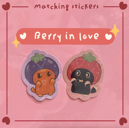 Berry In Love | Matching Holographic Heart Sticker