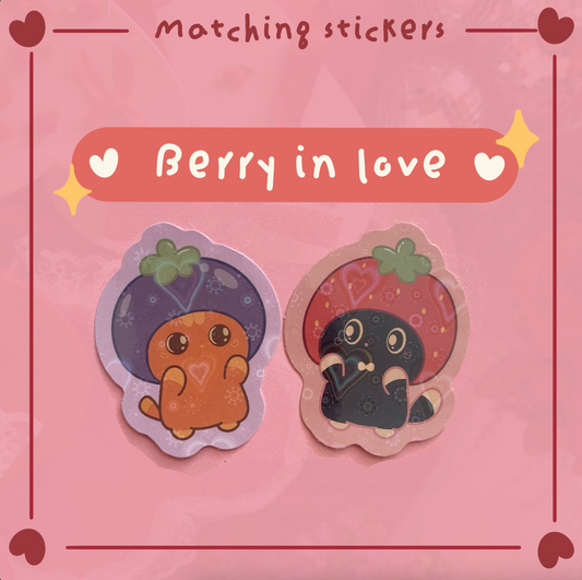 Berry In Love | Matching Holographic Heart Sticker