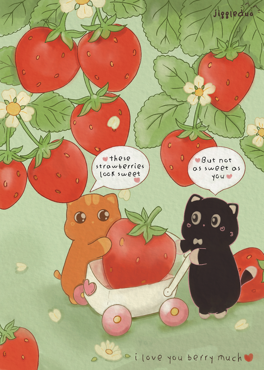 I Love You Berry Much - Art Print, 5"x7"