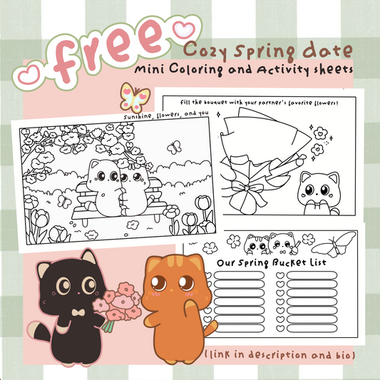 Free Cozy Spring Date Coloring & Activity Sheets