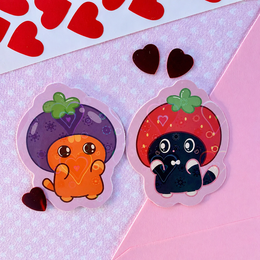 Berry In Love | Matching Holographic Heart Sticker