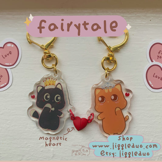 Fairytale Matching Heart Magnetic Keychain